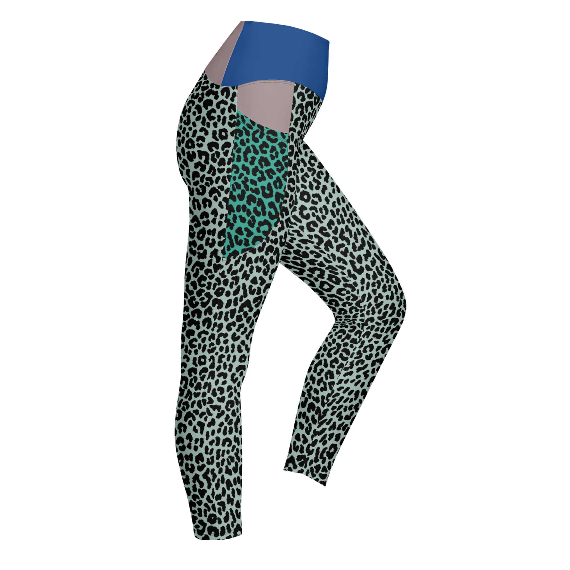 LEOPARDENLIEBHABER - MINT - LEGGINGS MIT TASCHEN 