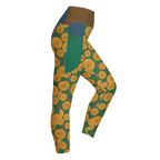 LEGGINGS MIT TASCHEN IN BLÜTENGRÜN 