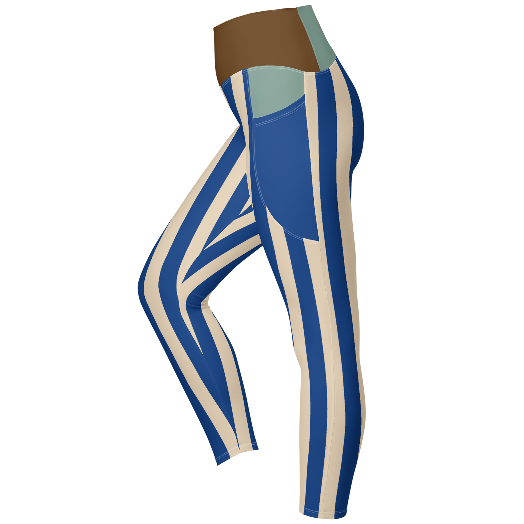 BOLD STRIPE Pocket Leggings - BLUE