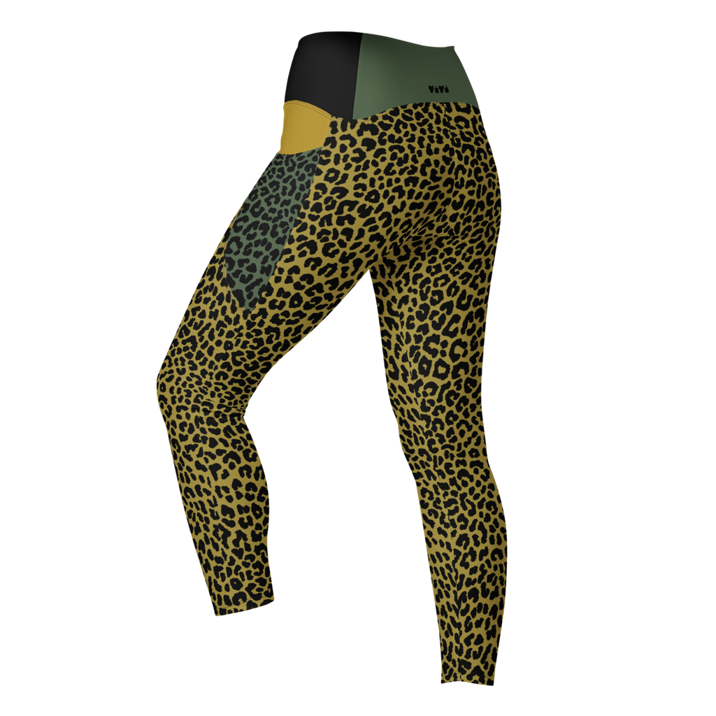 LEOPARD LOVER - MOUTARDE - LEGGINGS À POCHES 