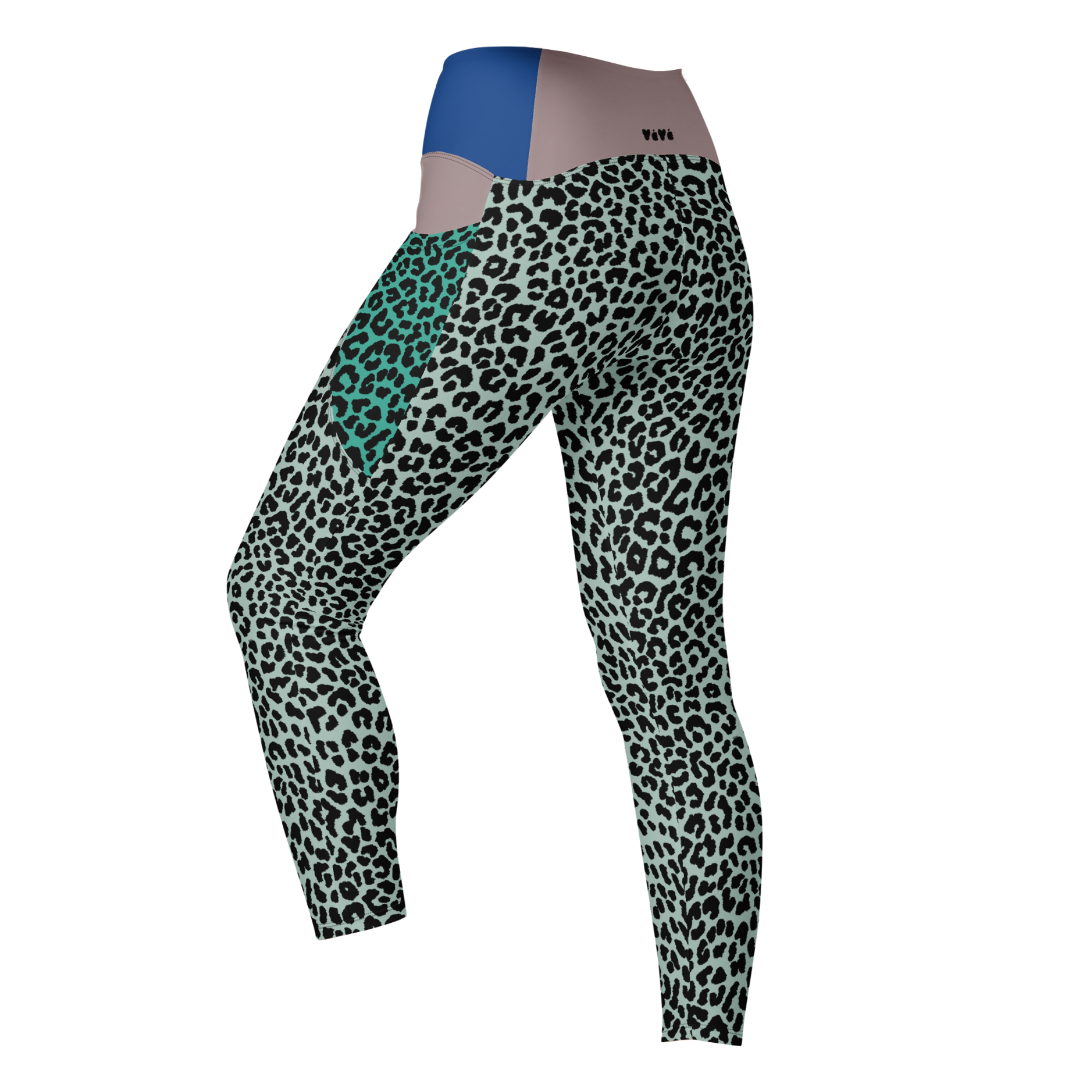 LEOPARDENLIEBHABER - MINT - LEGGINGS MIT TASCHEN 