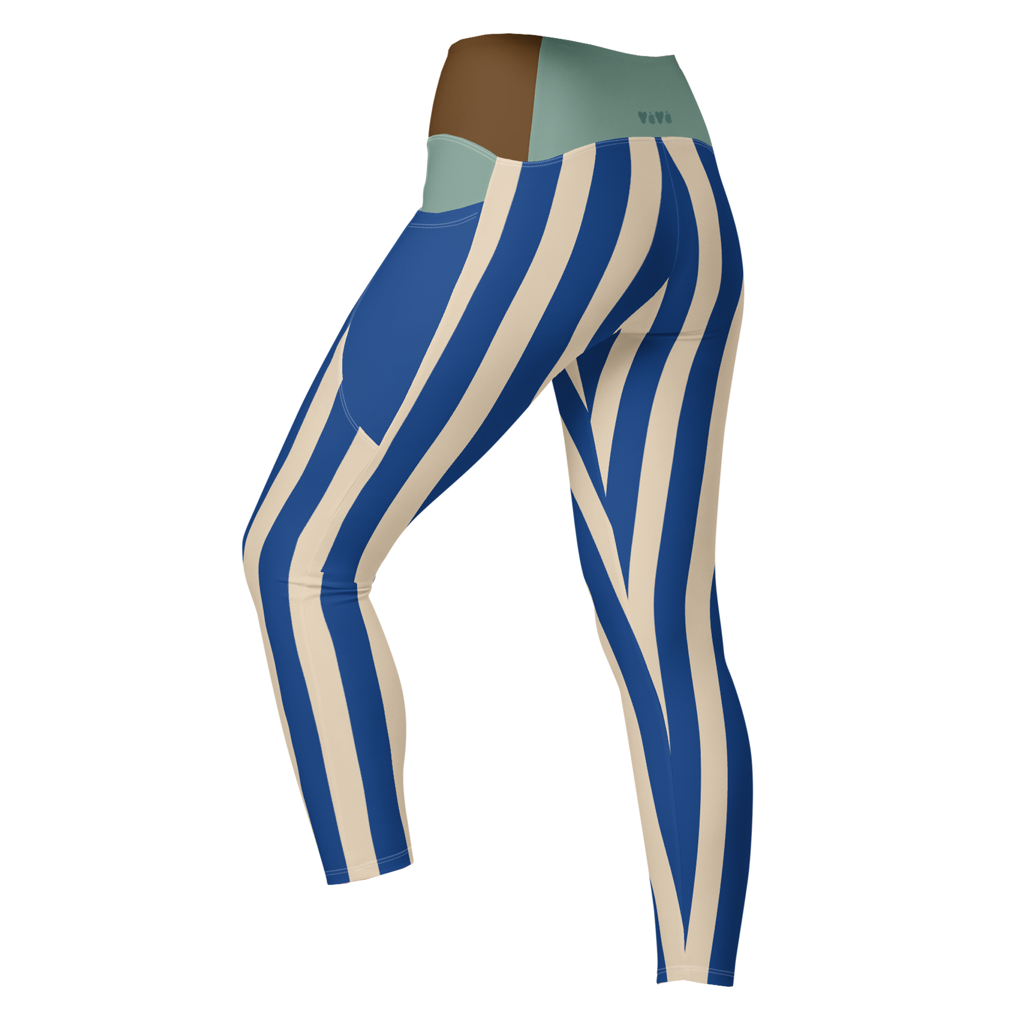 BOLD STRIPE Pocket Leggings - BLUE