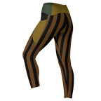 BOLD STRIPE Pocket Leggings - BROWN