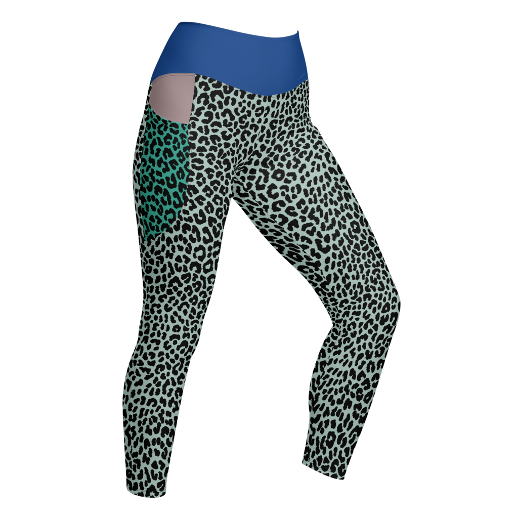 LEOPARDENLIEBHABER - MINT - LEGGINGS MIT TASCHEN 