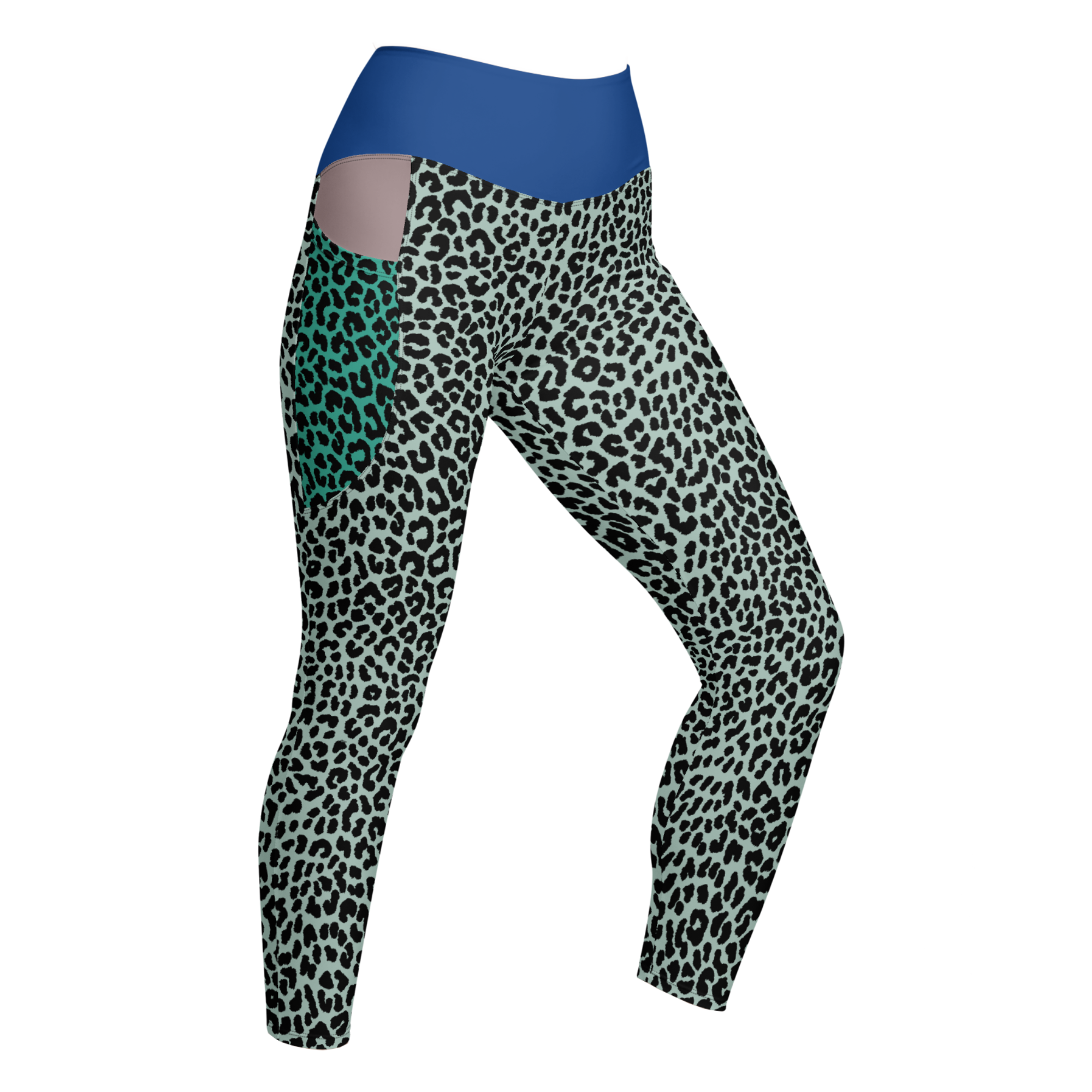 LEOPARDENLIEBHABER - MINT - LEGGINGS MIT TASCHEN 