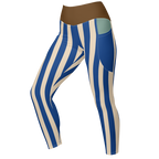 BOLD STRIPE Pocket Leggings - BLUE