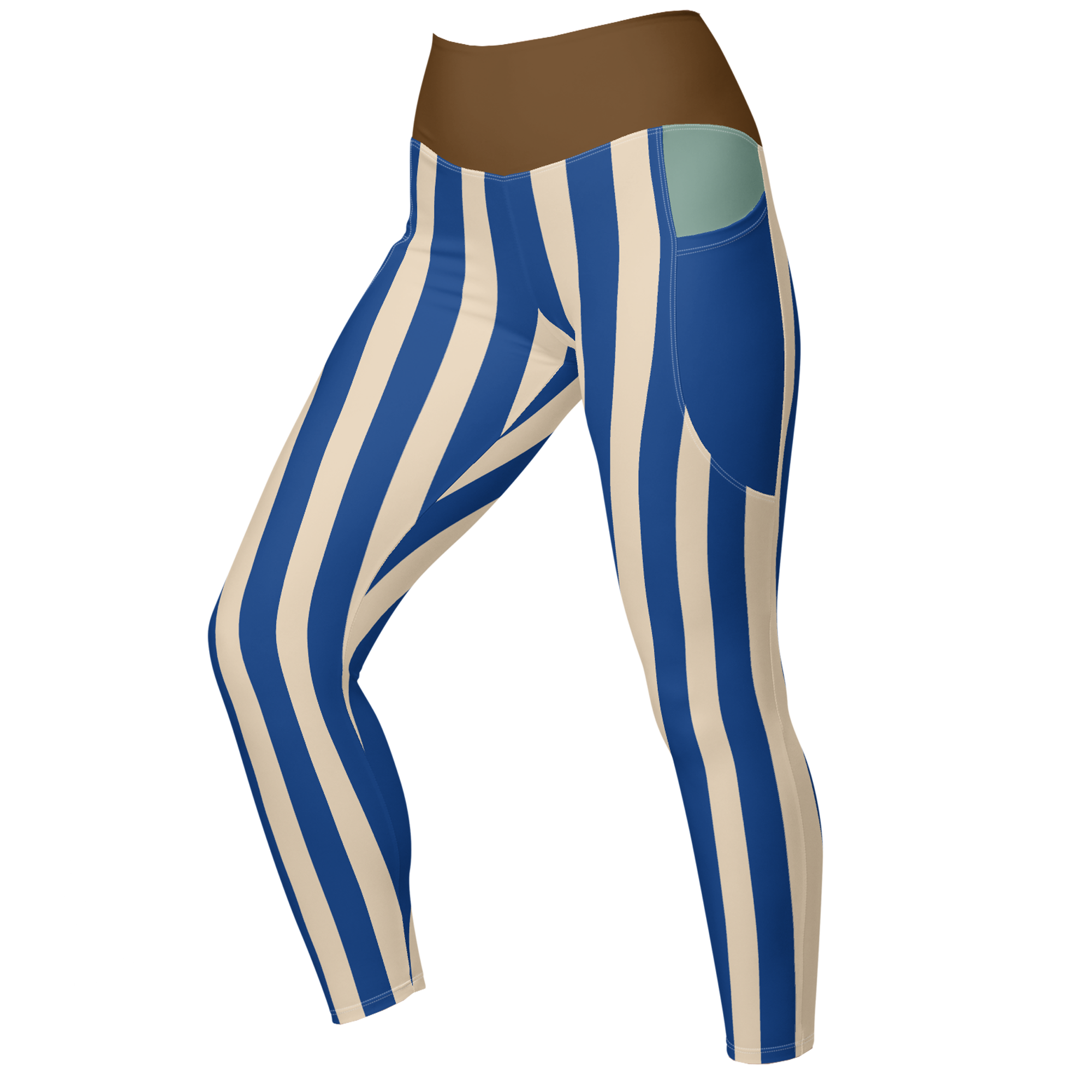 BOLD STRIPE Pocket Leggings - BLUE