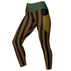 BOLD STRIPE Pocket Leggings - BROWN