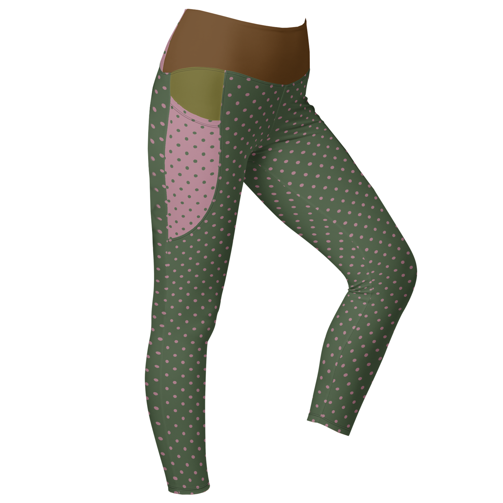Leggings à pois - Mousse + Rose - Poches 