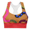 Funky geometric pattern print sport bra - Hipster Maximalist design for gym workout fitness outfit