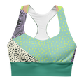 Geometric pastel colored sport bra - Hipster avant garde style gym workout outfit comfort bra