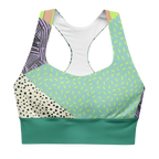 Geometric pastel colored sport bra - Hipster avant garde style gym workout outfit comfort bra