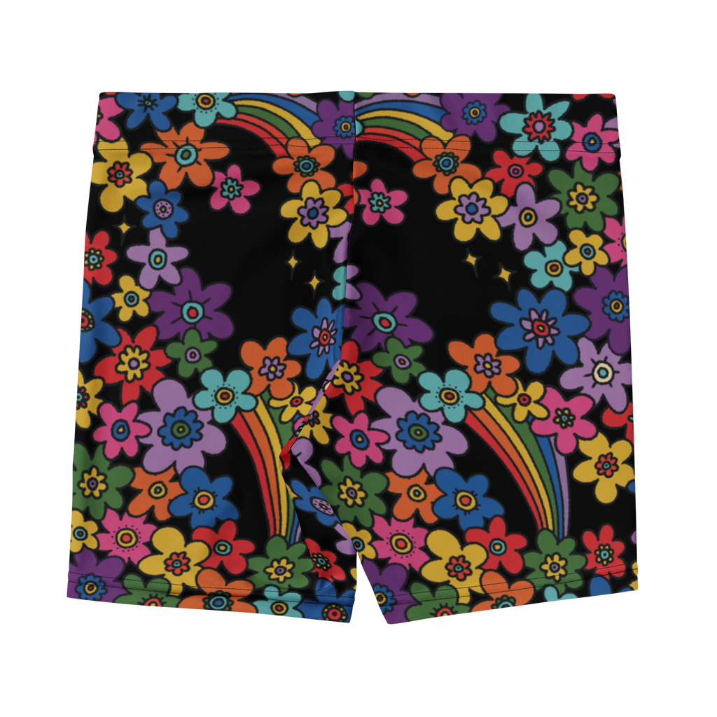RAINBOW RETRO BLOOM Bike Shorts - 60s Floral