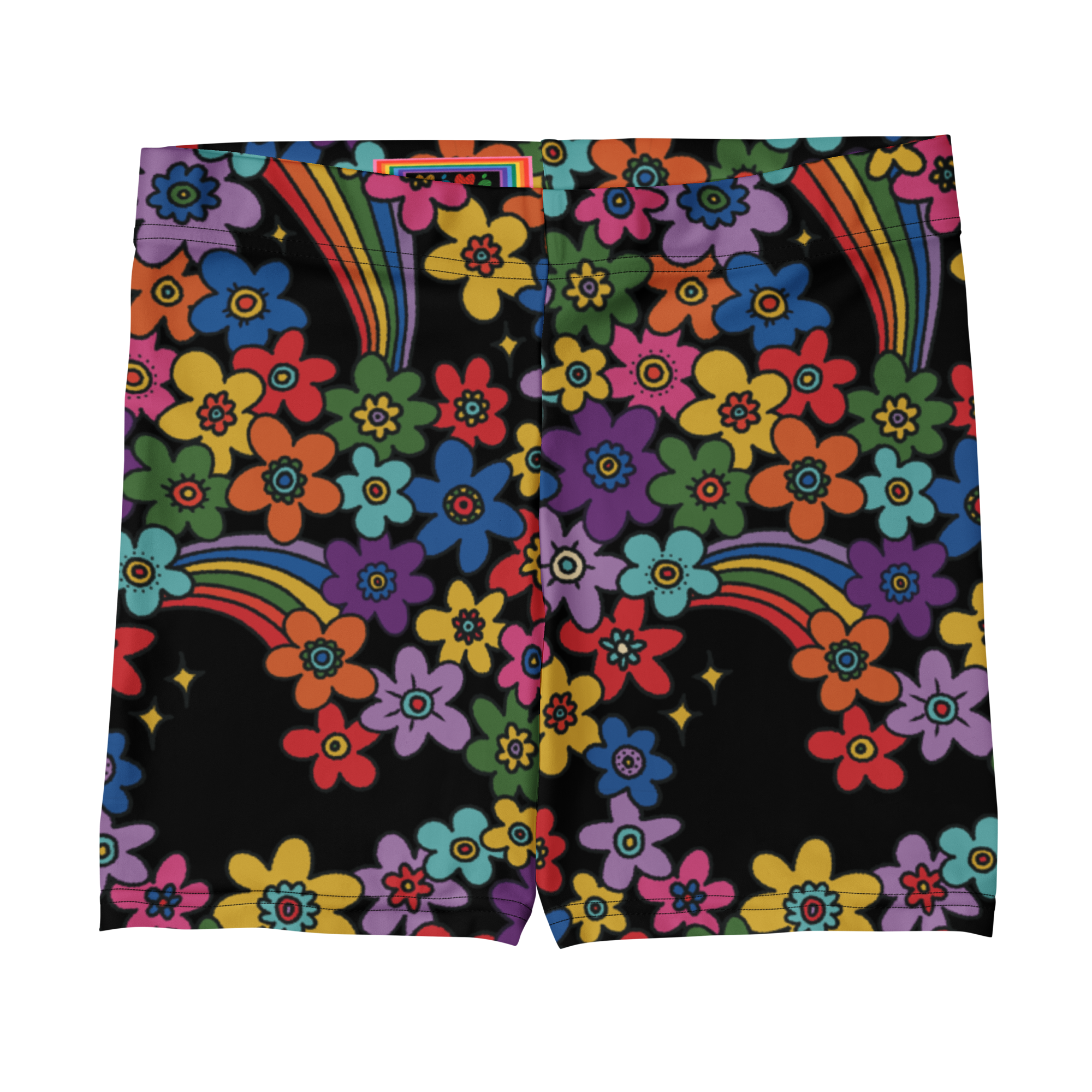 RAINBOW RETRO BLOOM Bike Shorts - 60s Floral