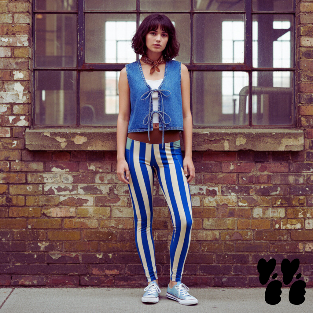 BOLD STRIPE Pocket Leggings - BLUE