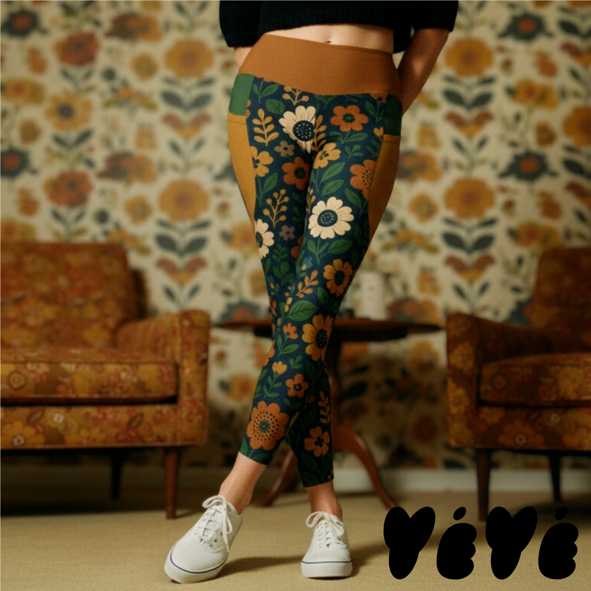RETRO BLOOM Pocket Leggings