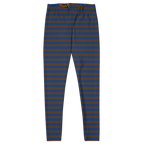 Brown and navy horizontal stripe leggings by YéYé
