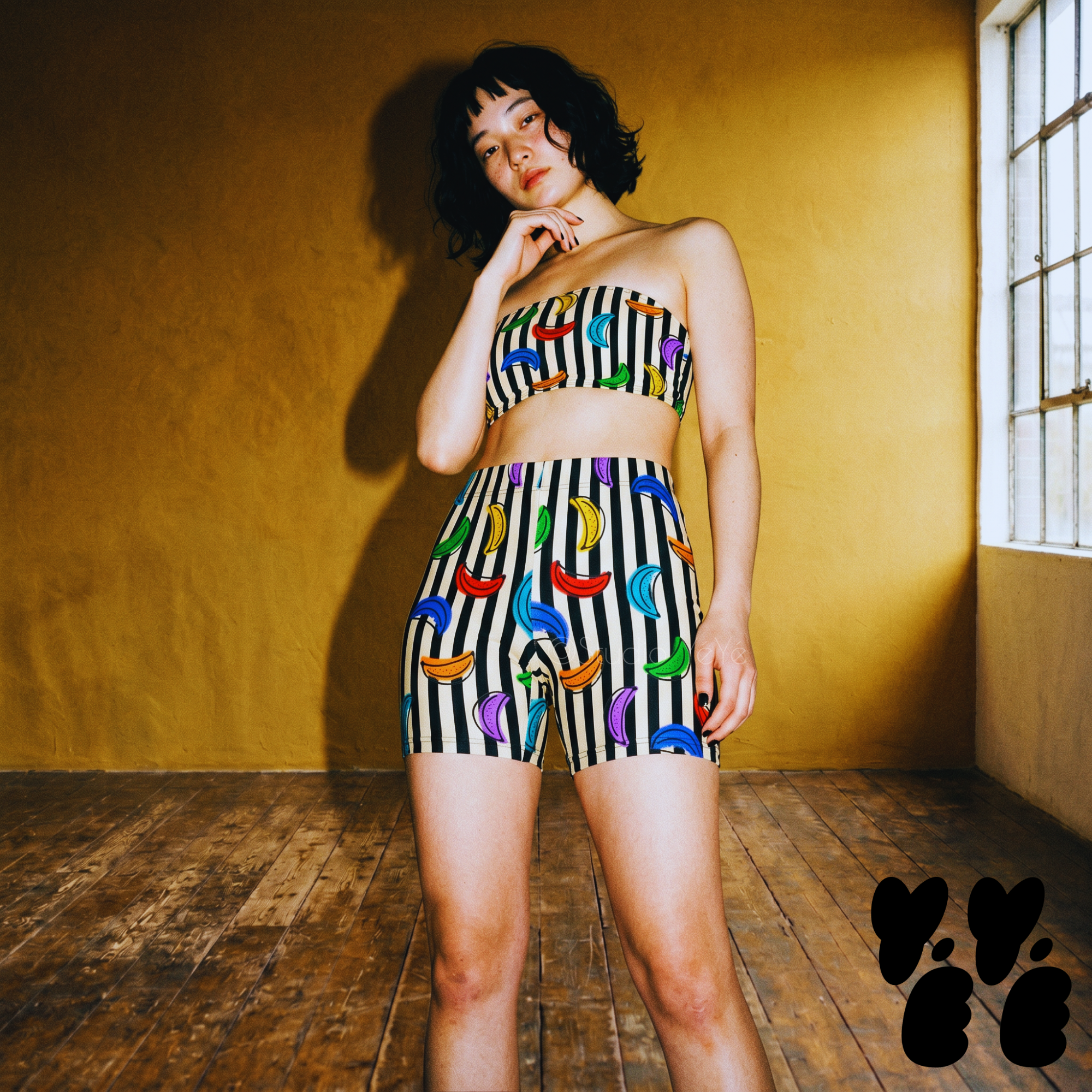 RAINBOW BANANA Bike Shorts
