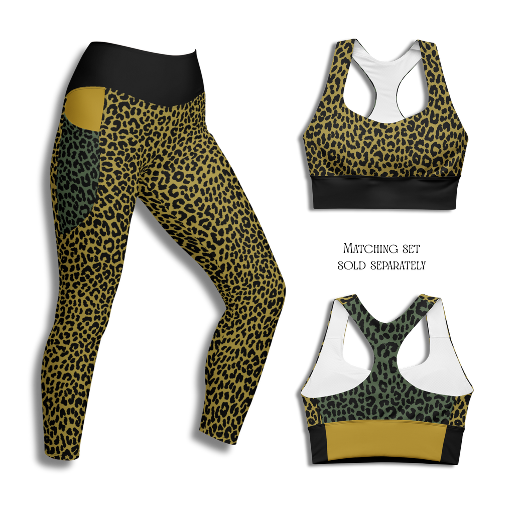 LEOPARD LOVER Wireless Sport Bra - MUSTARD