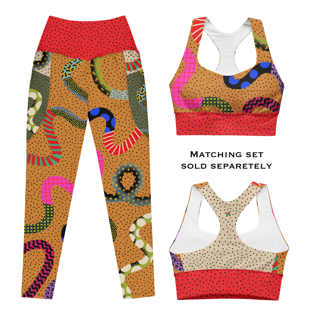FLOWER POP TAN - Leggings mit Taschen 