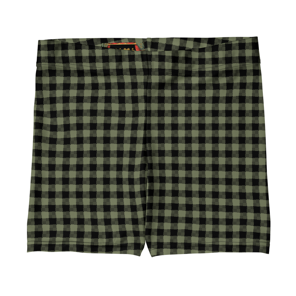 studio-yeye-bike-shorts-gingham-lover-moss-green-flat-front