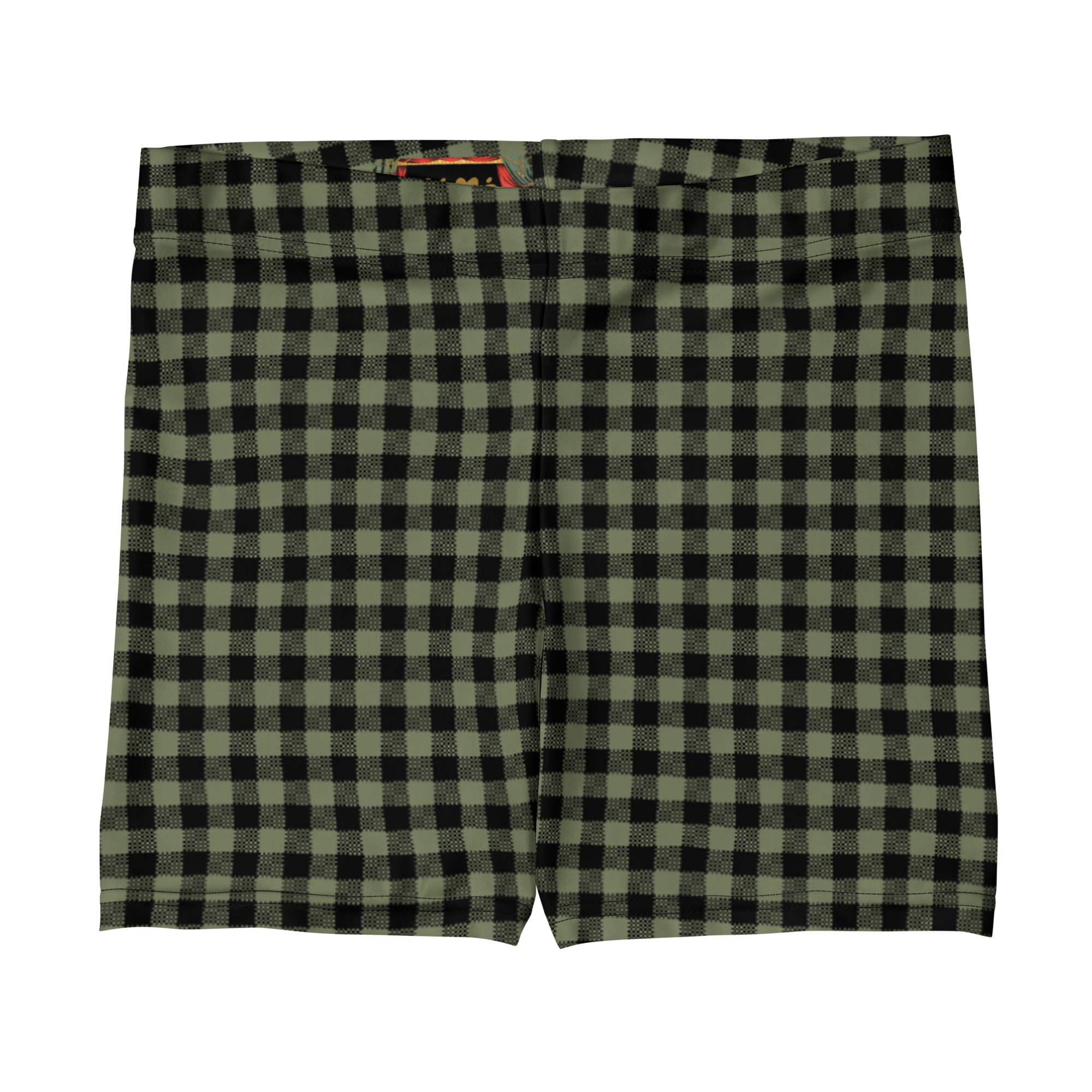studio-yeye-bike-shorts-gingham-lover-moss-green-flat-front