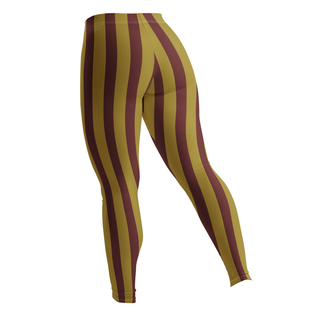 Circus Circus leggings in burgundy and gold vertical stripes by Studio YéYé