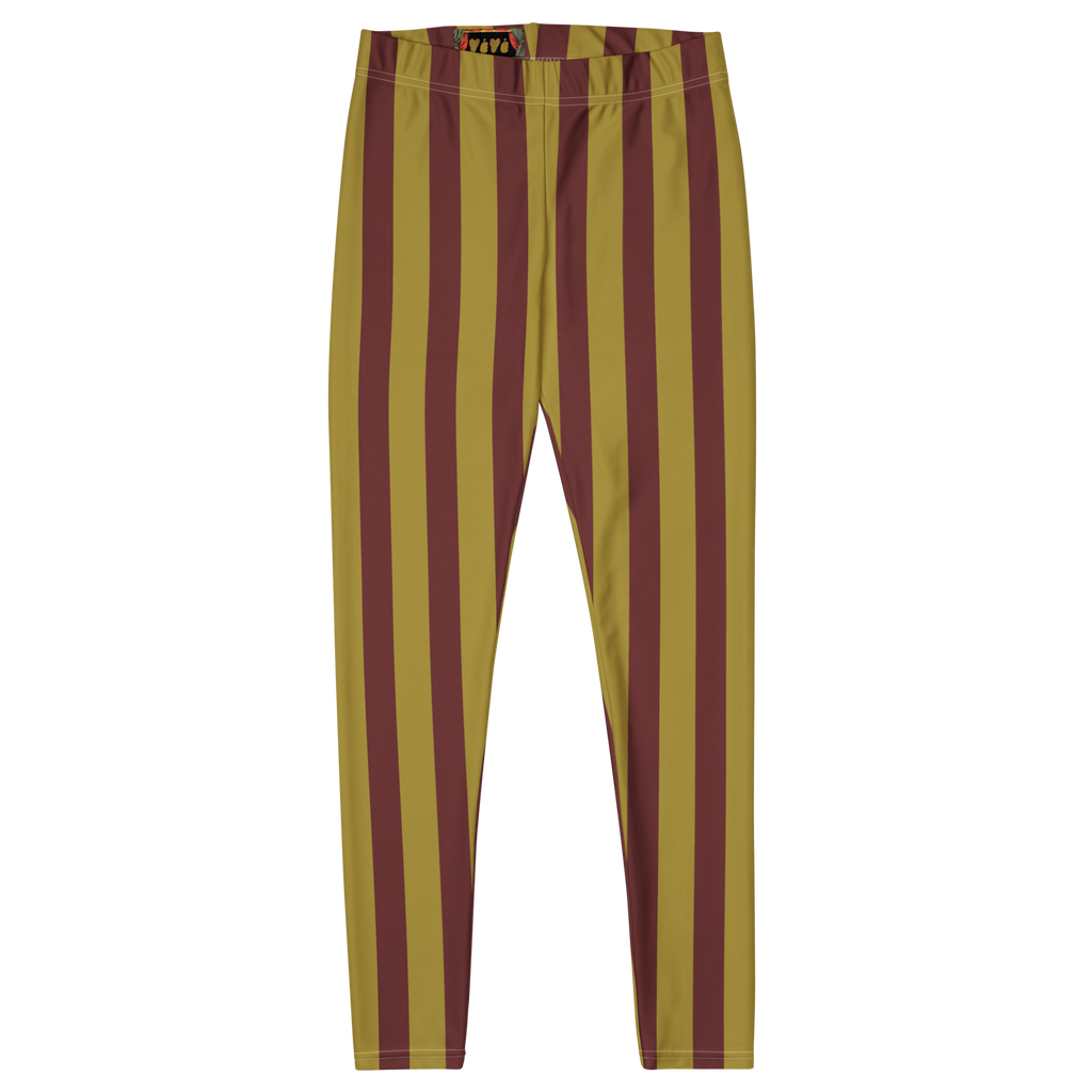 Circus Circus leggings in burgundy and gold vertical stripes by Studio YéYé