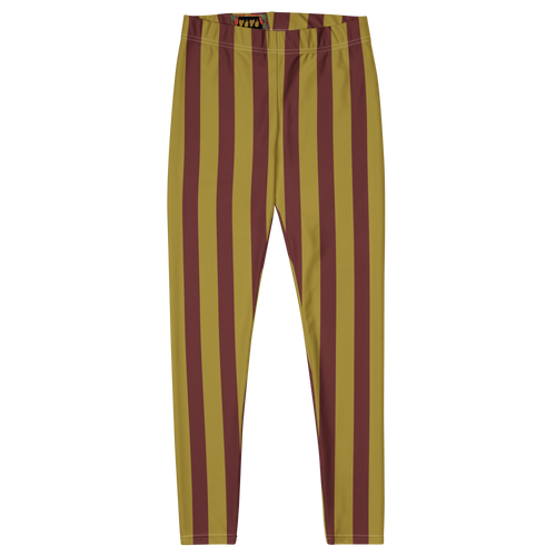 Circus Circus leggings in burgundy and gold vertical stripes by Studio YéYé