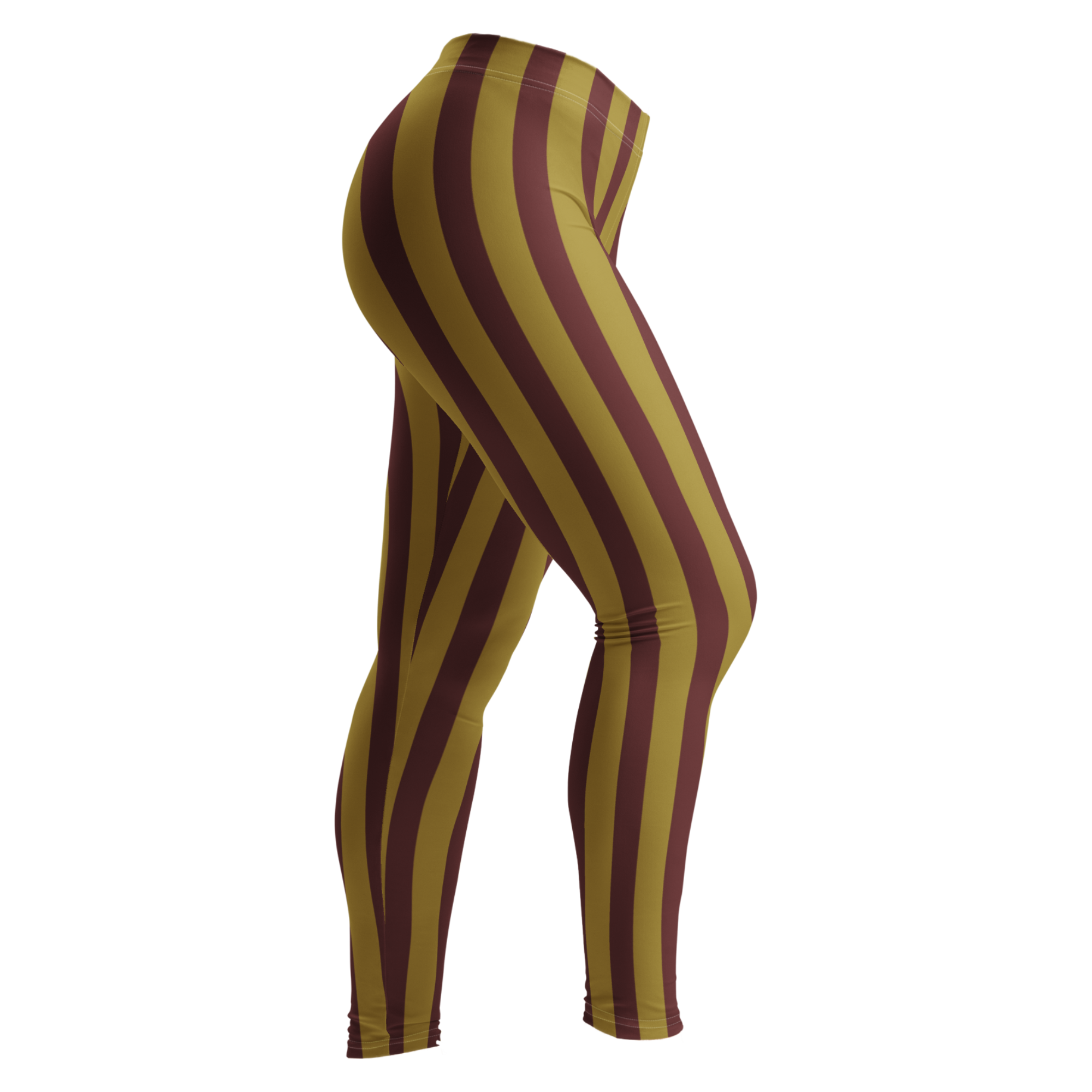 Circus Circus leggings in burgundy and gold vertical stripes by Studio YéYé