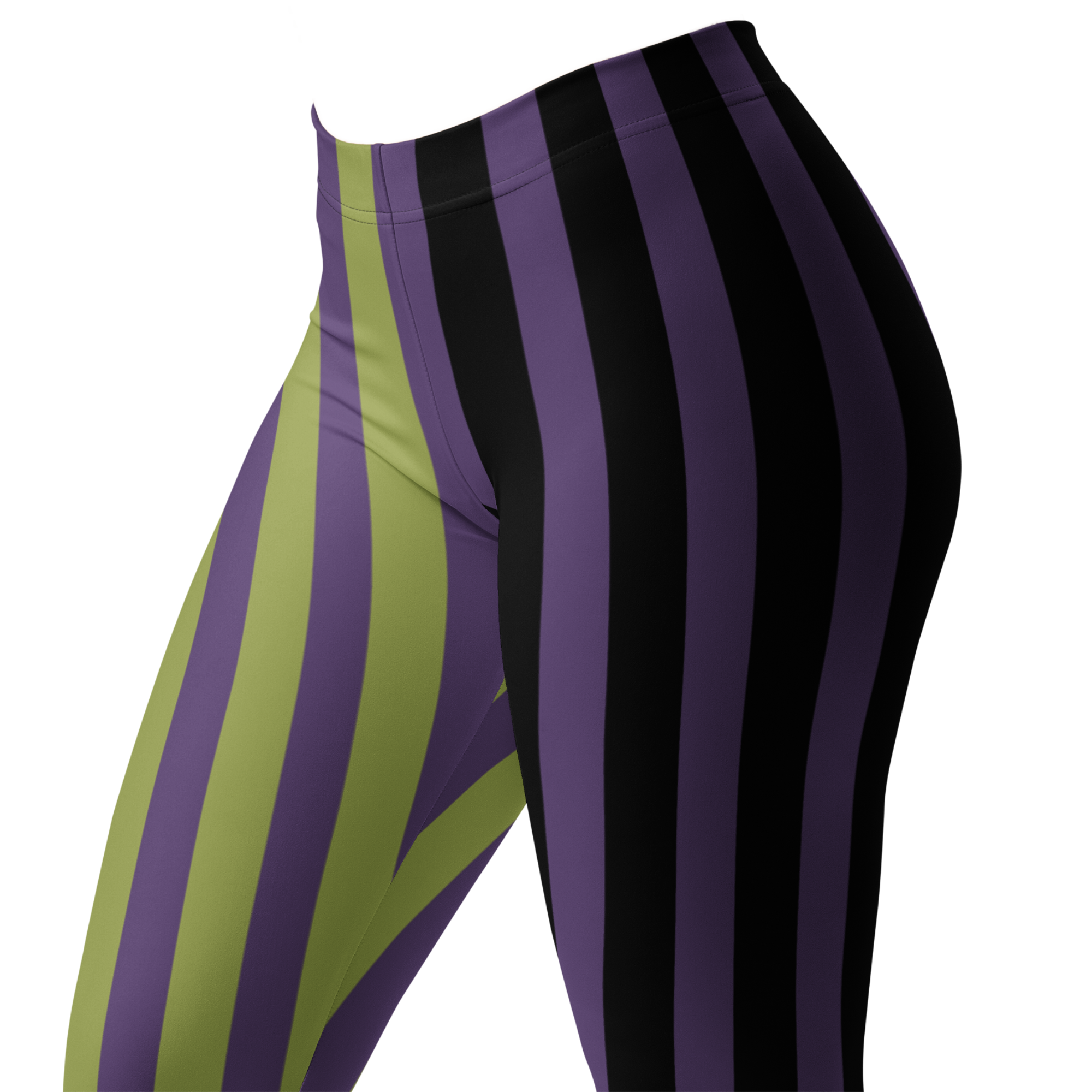 studio-yeye-circus-stripe-leggings-halloween-purple-acidgreen-black tights-zoom