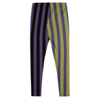 studio-yeye-circus-stripe-leggings-halloween-purple-acidgreen-black tights - flat back