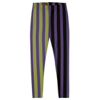 studio-yeye-circus-stripe-leggings-halloween-purple-acidgreen-black tights - flat front