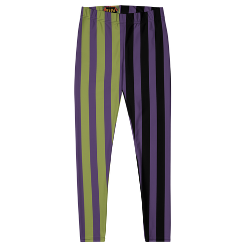 studio-yeye-circus-stripe-leggings-halloween-purple-acidgreen-black tights - flat front
