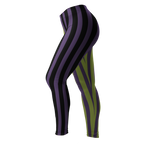 studio-yeye-circus-stripe-leggings-halloween-purple-acidgreen-black tights - left