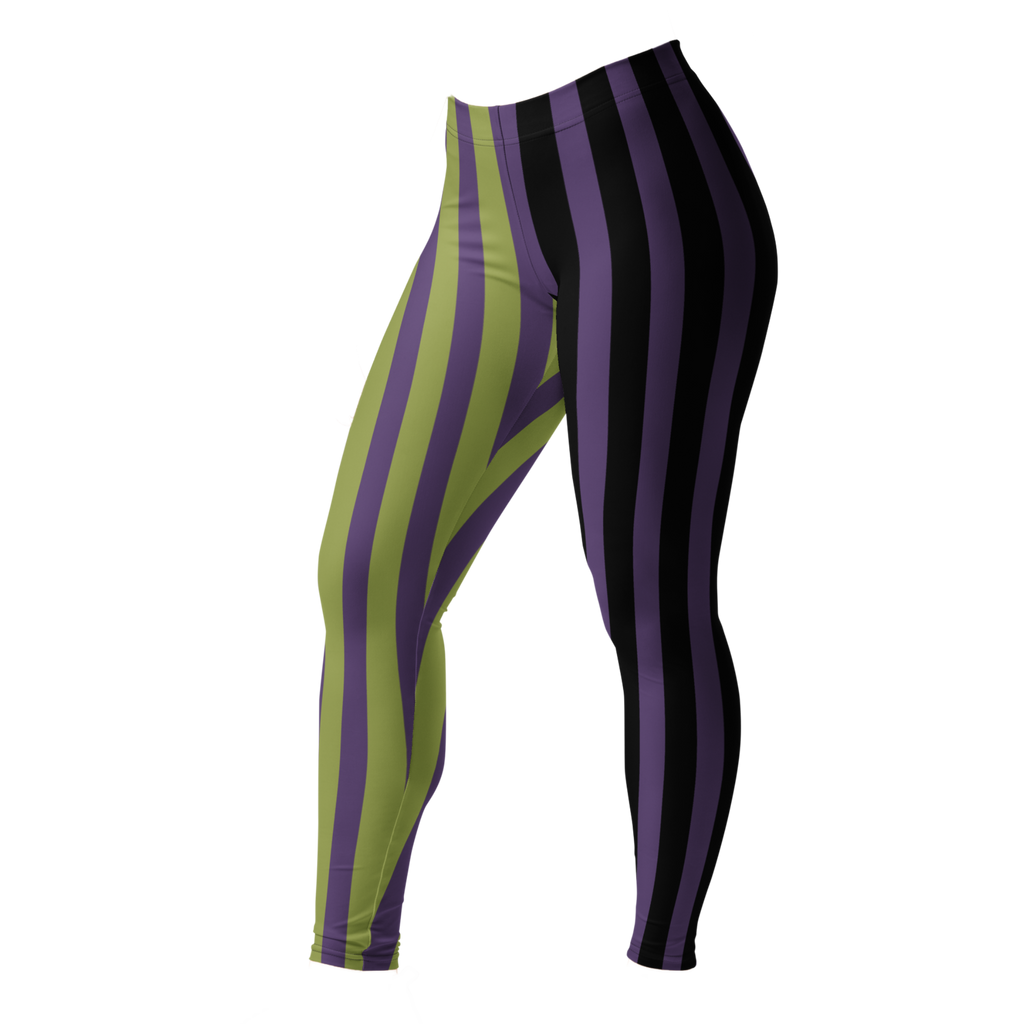 studio-yeye-circus-stripe-leggings-halloween-purple-acidgreen-black tights - sidee