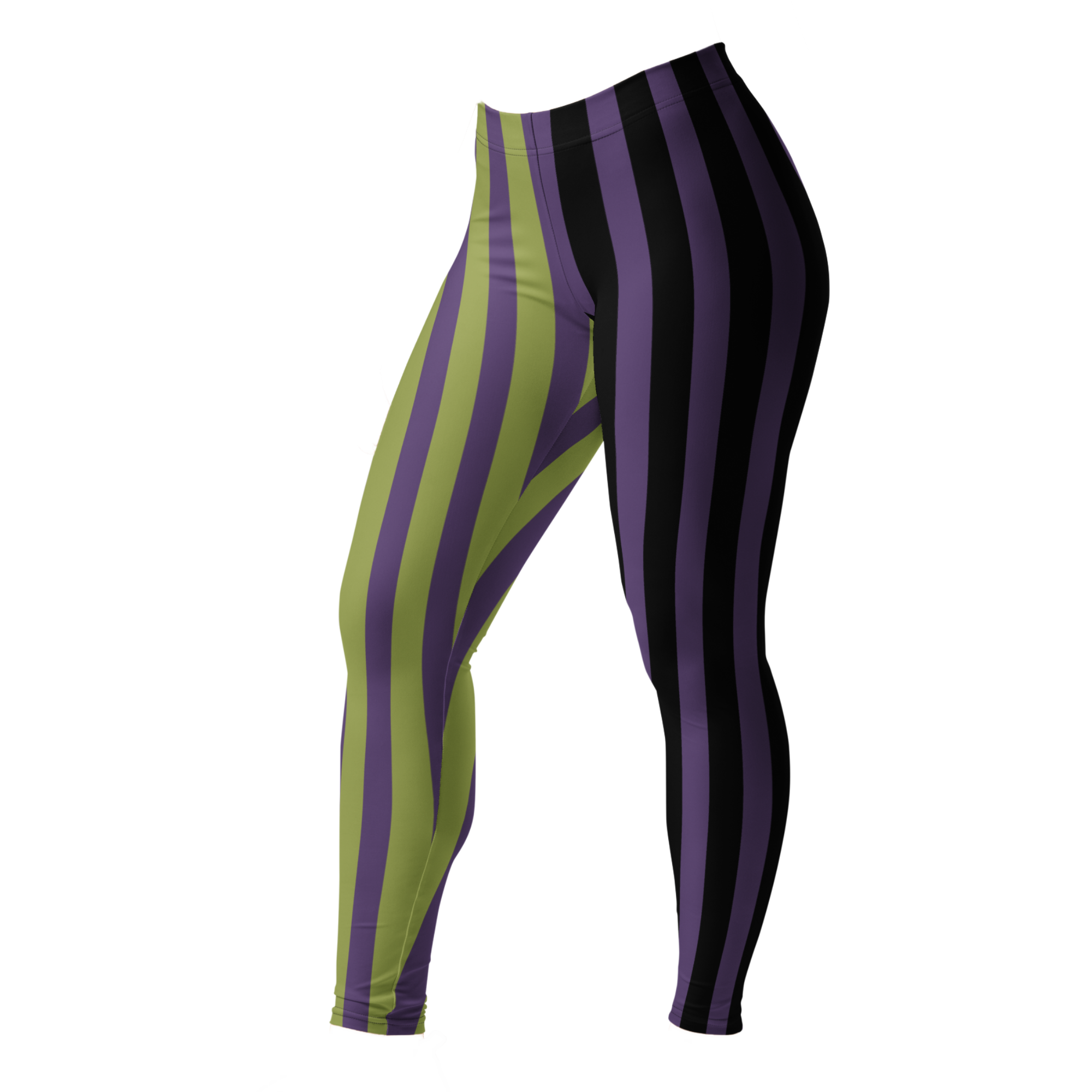 studio-yeye-circus-stripe-leggings-halloween-purple-acidgreen-black tights - sidee