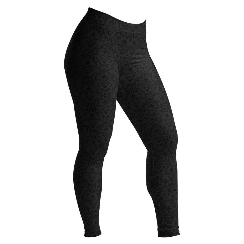 Dark gothic damask print leggings by YéYé