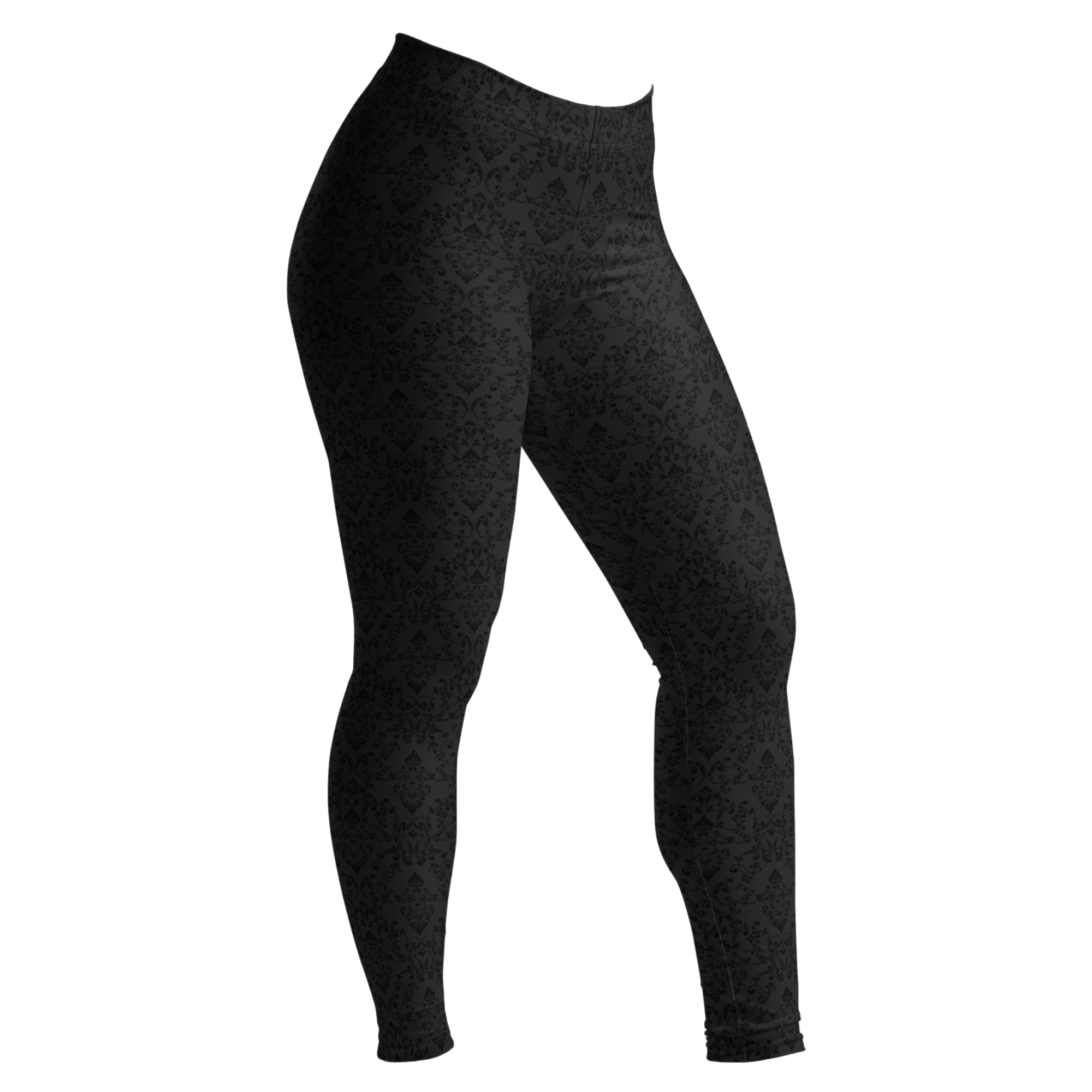 Dark gothic damask print leggings by YéYé