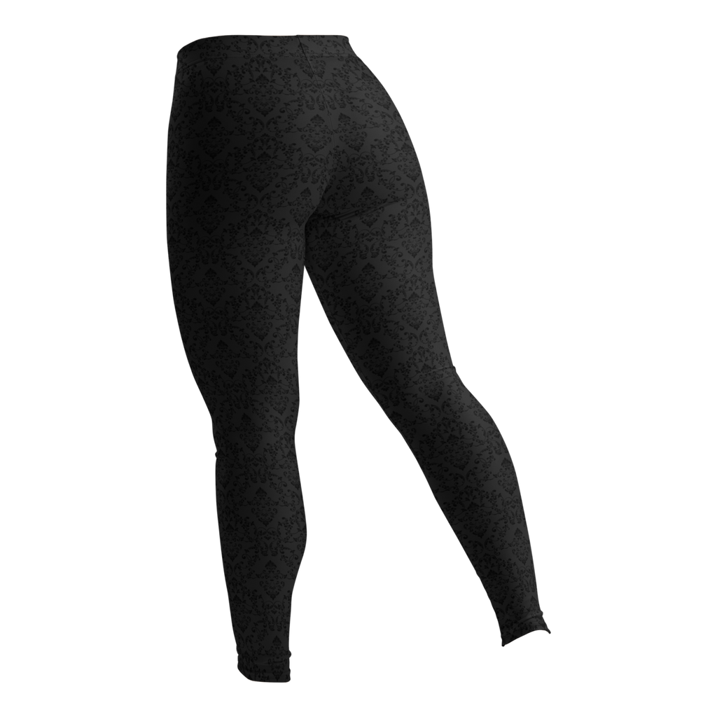Dark gothic damask print leggings by YéYé