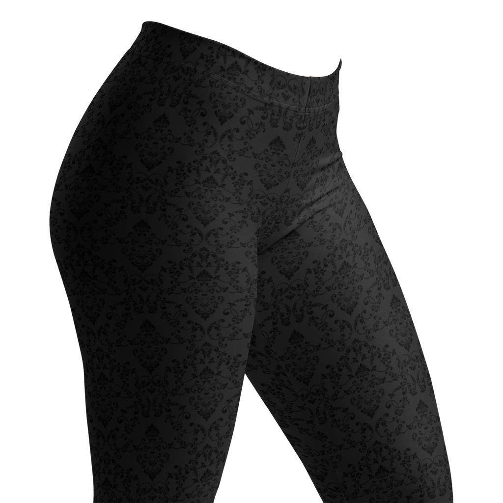 Dark gothic damask print leggings by YéYé