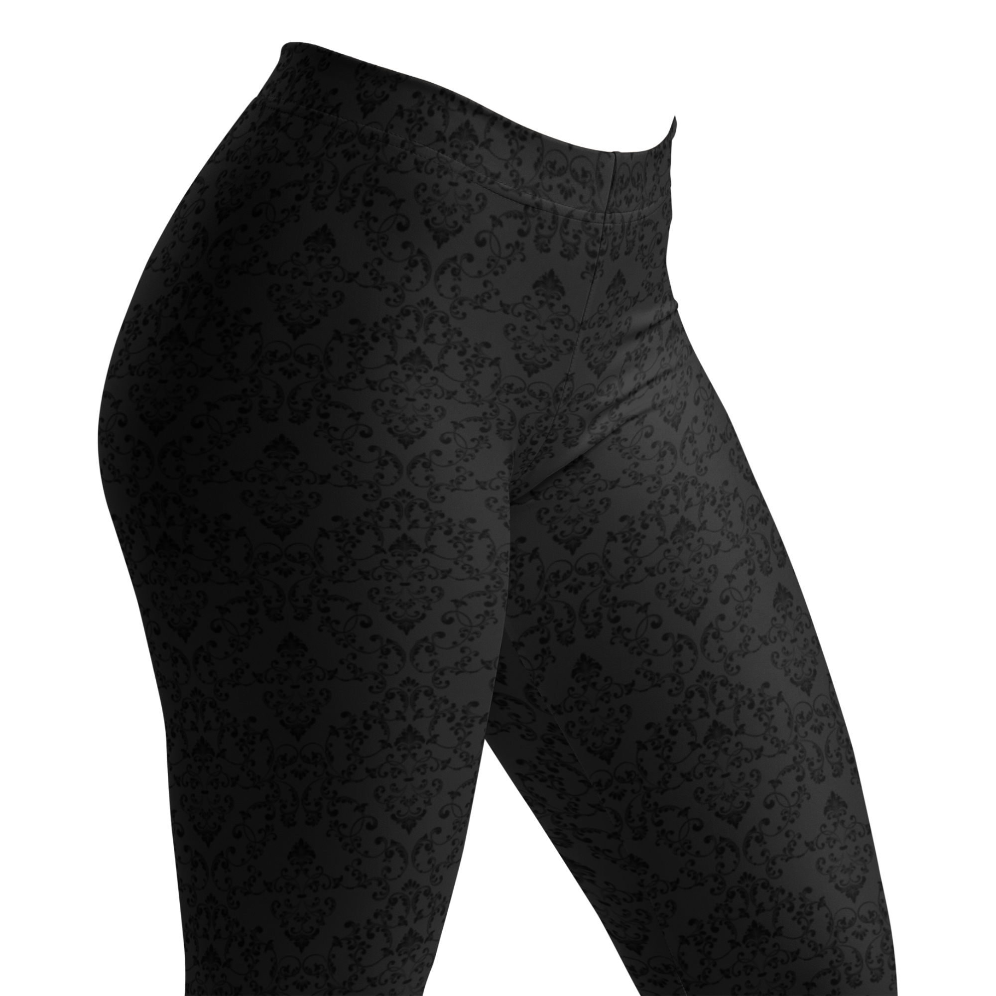 Dark gothic damask print leggings by YéYé