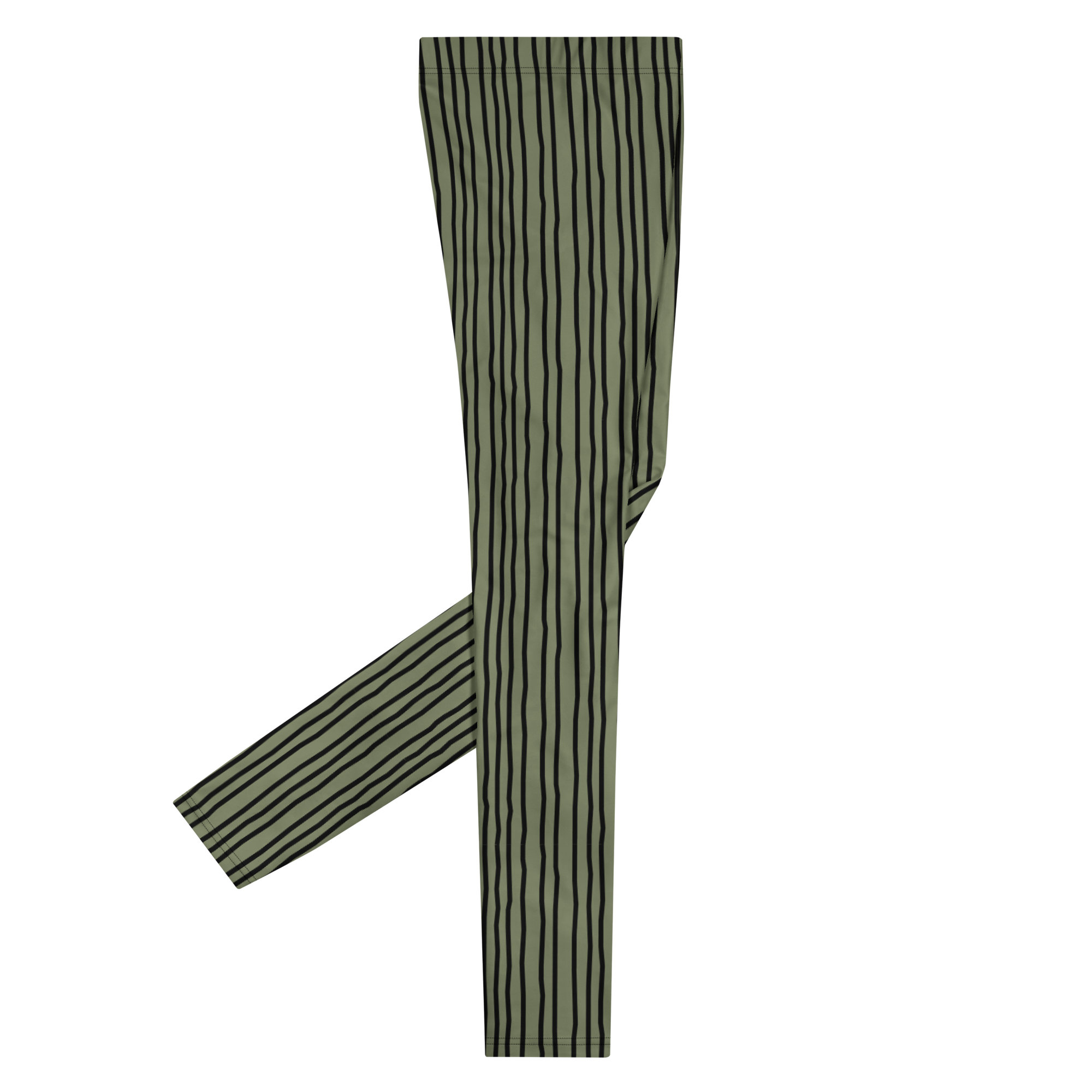 studio-yeye-doodle-stripe-mens-leggings-olive-green-black-side