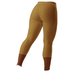 Two-tone mustard and brown polka dot leggings by YéYé