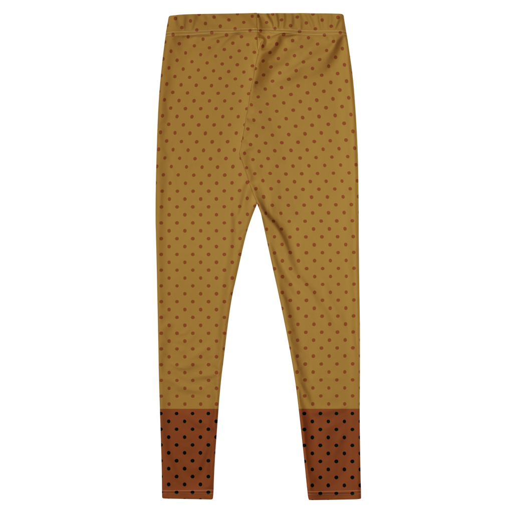 Two-tone mustard and brown polka dot leggings by YéYé