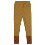 Two-tone mustard and brown polka dot leggings by YéYé