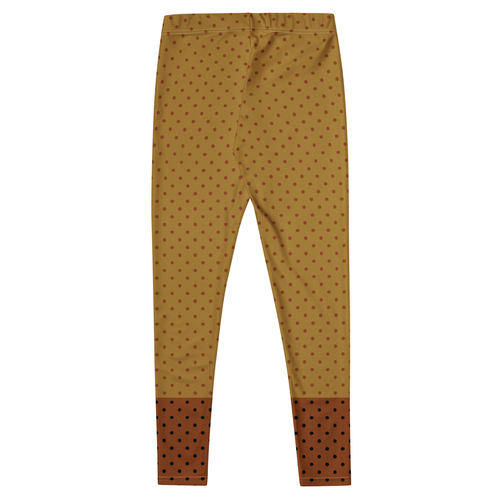 Two-tone mustard and brown polka dot leggings by YéYé