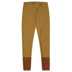 Two-tone mustard and brown polka dot leggings by YéYé