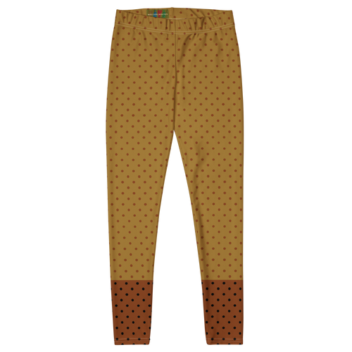 Two-tone mustard and brown polka dot leggings by YéYé