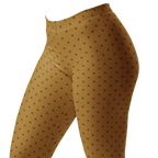 Two-tone mustard and brown polka dot leggings by YéYé